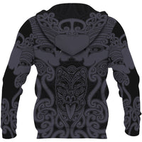 Maori Mangopare Zip Hoodie Black - Polynesian Pride