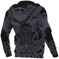 Maori Mangopare Zip Hoodie Black - Polynesian Pride