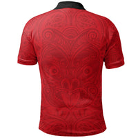 New Zealand Maori Polo Shirt, Maori Mask Tattoo Golf Shirts - Polynesian Pride