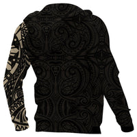ANZAC New Zealand Hoodie, Maori Poppies Tattoo Pullover Hoodie Tan - Polynesian Pride