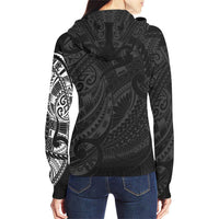 Maori Hoodie, New Zealand Maori Tattoo Zip up Hoodie - Polynesian Pride