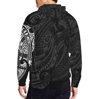 Maori Hoodie, New Zealand Maori Tattoo Zip up Hoodie - Polynesian Pride