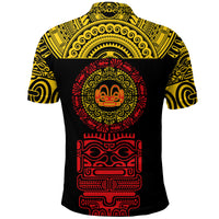 Marquesas Islands Polo Shirt Marquesan Tattoo Simplified Version Yellow LT8 - Polynesian Pride