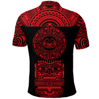 Marquesas Islands Polo Shirt Marquesan Tattoo Simplified Version Red LT8 - Polynesian Pride
