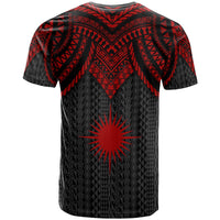 Marshall Islands T Shirt Polynesian Armor Style Red - Polynesian Pride