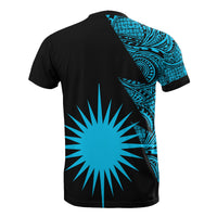 Marshall Islands Custom T Shirt Polynesian Pattern Neon Style - Polynesian Pride