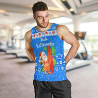 (Custom Personalised) Hawaii Christmas Men Tank Top Santa Claus Surfing Simple Style - Blue LT8 - Polynesian Pride