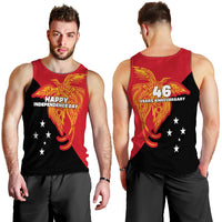 Papua New Guinea Men Tank Top Independence Day Flag Style LT16 Black - Polynesian Pride