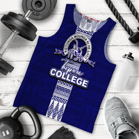 Tupou College Men Tank Top Tonga Simple Style LT6 Blue - Polynesian Pride