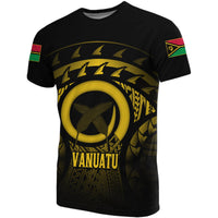 Vanuatu T Shirt Vanuatuan FLag Turtle Hibiscus (Yellow) Unisex Yellow - Polynesian Pride