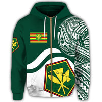 Hawaii Pentagon Kanaka Map Zip Hoodie Waveshape Style - Polynesian Pride