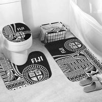 Fiji Bathroom Set Masi Tapa Patterns Black Style LT6 - Polynesian Pride