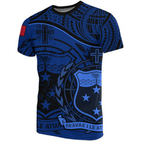 Samoa T Shirt Samoan Flag Coat of Arms Dark Blue A02 Unisex Dark Blue - Polynesian Pride