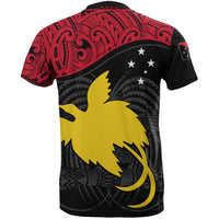 Papua New Guinea T Shirt Papua New Guinea Flag Coat Of Arms Red Black A02 - Polynesian Pride