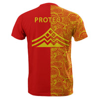 Hawaii Mauna Kea Polynesian T Shirt The Half Yellow and Red - Polynesian Pride