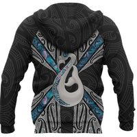 Maori Moko Tattoo Zip Hoodie, Manaia Paua Shell Full Zip Hoodie - Polynesian Pride