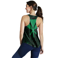 Hawaiian Kanaka Map Polynesian Molokai Racerback Tank - Green - Brad Style - AH - Polynesian Pride