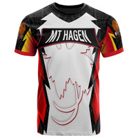 Papua New Guinea T Shirt Mt Hagen PNG Coat Of Arms Unisex Red Black - Polynesian Pride