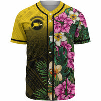 Hawaii Custom Personalised Baseball Shirt - Nanakuli High and Intermediate School Hawaiian Tropical Flowers LT10 Unisex Red - Polynesian Pride