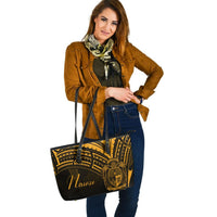 Nauru Leather Tote - Gold Color Cross Style - Polynesian Pride