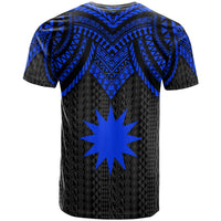 Nauru T Shirt Polynesian Armor Style Blue - Polynesian Pride