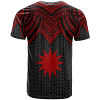 Nauru Custom T Shirt Polynesian Armor Style Red - Polynesian Pride