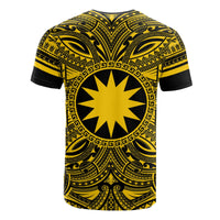 Nauru All T Shirt Nauru Coat Of Arms Polynesian Gold Black - Polynesian Pride