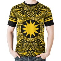 Nauru All T Shirt Nauru Coat Of Arms Polynesian Gold Black - Polynesian Pride