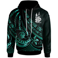 New Caledonia Hoodie The Flow of The Ocean Unisex Green - Polynesian Pride