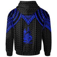 New Caledonia Hoodie Polynesian Armor Style Blue - Polynesian Pride