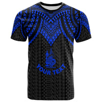 New Caledonia Custom T Shirt Polynesian Armor Style Blue Unisex Blue - Polynesian Pride