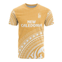 New Caledonia All Over T Shirt New Caledonia Coat Of Arms Polynesian Tribal Gold Version Unisex Yellow - Polynesian Pride