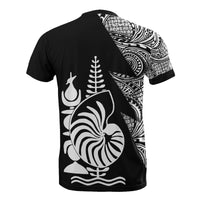 New Caledonia Custom T Shirt Polynesian Pattern White Style - Polynesian Pride