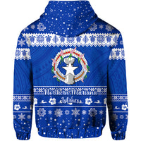 Northern Mariana Islands Christmas Zip Hoodie Simple Style LT8 - Polynesian Pride