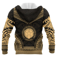Northern Mariana Island Polynesian Chief Custom Zip up Hoodie Gold Version Unisex Gold - Polynesian Pride