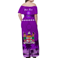 Custom Bula Fiji Matching Hawaiian Shirt and Dress Fijian Tapa Patterns with Palm Tree Purple LT13 - Polynesian Pride