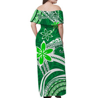 Custom Polynesian Matching Hawaiian Outfits For Couples Hawaii Flowers Wave Green LT13 - Polynesian Pride