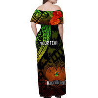 (Custom Personalised) Papua New Guinea Off Shoulder Long Dress Raggiana Birds Of Paradise Special 02 LT13 - Polynesian Pride