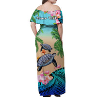 Custom Polynesian Tribal Turtle Coconut Tree And Orchids Matching Dress and Hawaiian Shirt LT14 - Polynesian Pride