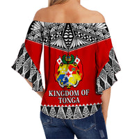 (Custom Personalised) Tonga Off Shoulder Waist Wrap Top Simple LT13 - Polynesian Pride