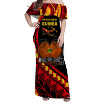 Papua New Guinea Women Off Shoulder Long Dress The Greater Bird of Paradise LT9 - Polynesian Pride