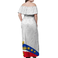 Pilipinas Off Shoulder Long Dress Simple Style - White LT6 - Polynesian Pride