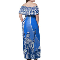 Hawaii King Kamehameha Matching Dress and Hawaiian Shirt Vibe Blue Style LT6 - Polynesian Pride