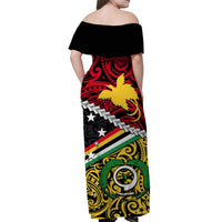 PNG Torba Day Off Shoulder Long Dress Happy Day LT6 - Polynesian Pride