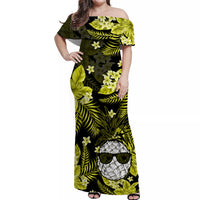 Hawaii Summer Colorful Pineapple Matching Dress and Hawaiian Shirt Yellow LT6 - Polynesian Pride