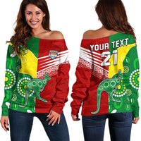 (Custom Personalised) Australia Kangaroos and Mate Maa Tonga Women Off Shoulder Sweater No2 LT9 - Polynesian Pride