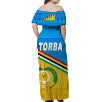 Torba Province Off Shoulder Long Dress Vanuatu Pattern Traditional Style LT8 - Polynesian Pride