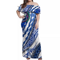Samoa Matching Dress and Hawaiian Shirt White Artsy LT9 - Polynesian Pride