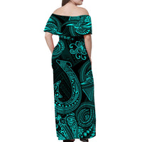 Hawaii Fish Hook Polynesian Matching Dress and Hawaiian Shirt Matching Couples Outfit Unique Style Turquoise LT8 - Polynesian Pride