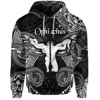 Ophiuchus Zodiac Polynesian Zip Hoodie Unique Style Black LT8 - Polynesian Pride